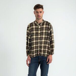 💕 Levi's Casual Button Down Shirt Brown and Cream XL